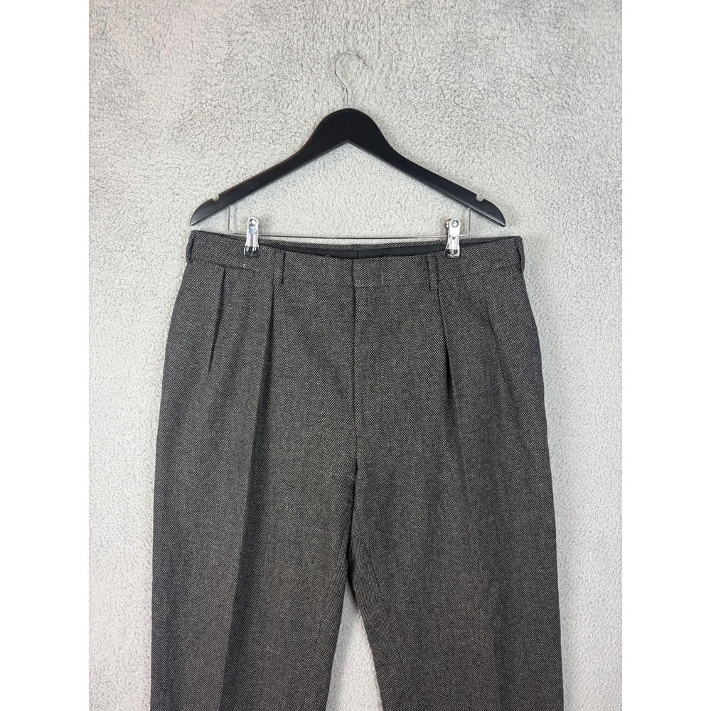 Polo Ralph Lauren Dress Pants Mens 38x29 Gray Wool Cashmere Tweed Pleated VTG